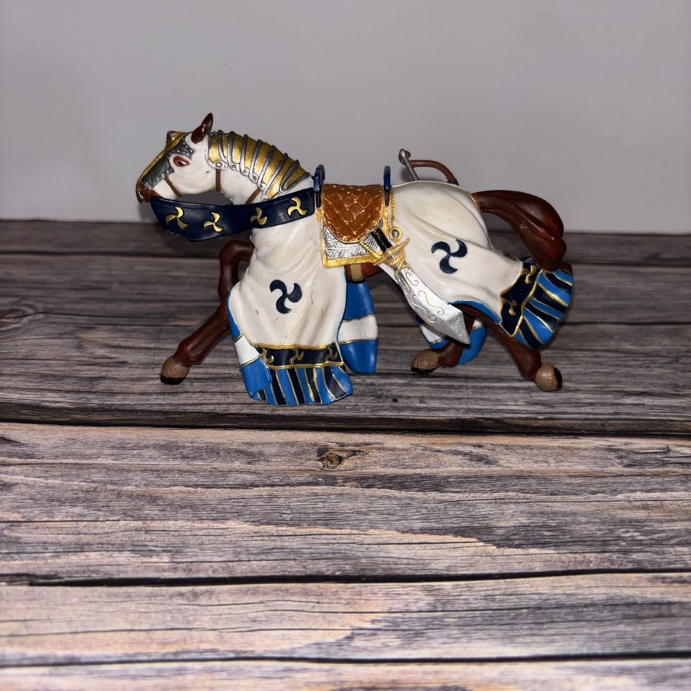 Papo 2006 Medieval MONGOL WAR ARMORED Horse PVC 6" Toy Figure